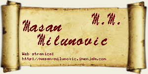 Mašan Milunović vizit kartica